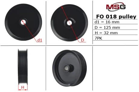 Шків насоса ГПК FORD Transit 00-06 MSG FO018PUL