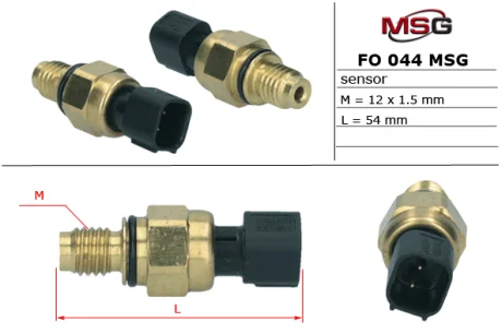Фото 1 - датчик тиску насоса Г/П Ford C-Max, Focus, 04- MSG FO 044SENSOR Датчик тиску насоса Г/П Ford C-Max, Focus, 04- MSG FO 044SENSOR (фото 1)