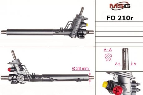 Рульова рейка з ГПК відновлена FORD GALAXY (WGR) 95-00;SEAT ALHAMBRA (7V8, 7V9) 96-00;VW SHARAN (7M8, 7M9, 7M6) MSG FO210R (фото 1)