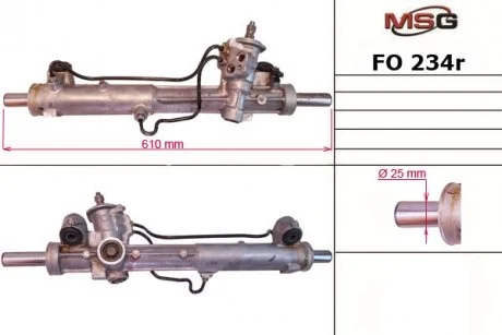 Рульова рейка з ГПК відновлена FORD FOCUS (DAW, DBW) 98-04, FOCUS (DFW) 99-04, FOCUS (DNW) 99-04 USA MSG FO234R (фото 1)