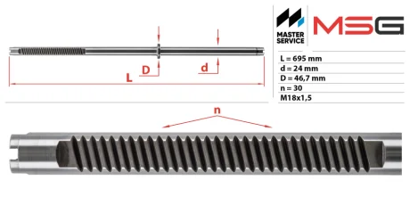 Шток рульової рейки з ГПК новий Honda Civic 4D 05-12 MSG HO217C