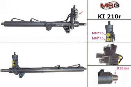 Рульова рейка з ГПК відновлена KIA SORENTO I (JC) 02-09 MSG KI210R (фото 1)