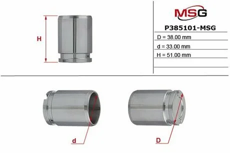 Поршень тормоз. суппорта задн. (TRW Ø38х51) VW Passat, Vento, Golf II-III /Alfa /Audi /Citroen /Ford /Peugeot /Renault MSG P385101-MSG