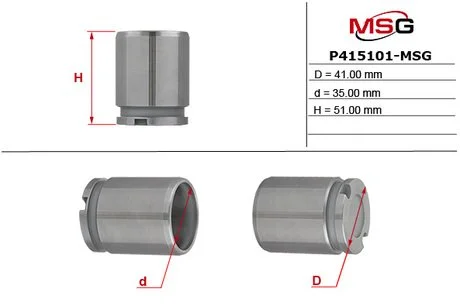 Поршень гальм.супорта зад. VW T5 03- /Audi A3 1.8 T Quattro 04- /Skoda Octavia/Golf V MSG P415101-MSG