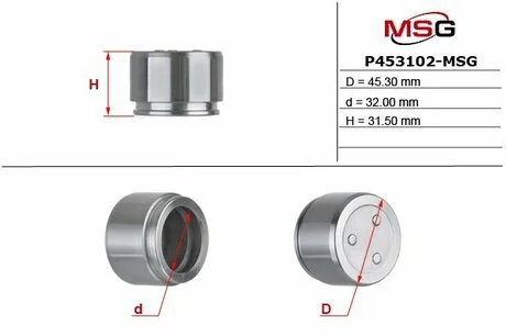Поршень гальм. супорта перед. Mitsubishi Pajero IV 07-/Toyota Land Cruiser 00- (Sumitomo 45mm) MSG P453102-MSG