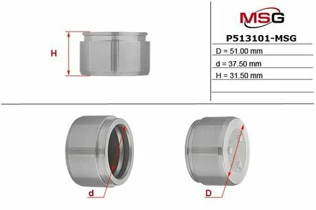 Поршень суппорта тормозного перед. (Sumitomo 51x31,5) Toyota Land Cruiser 100 98- MSG P513101-MSG