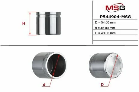 Поршень гальм. супорта перед. Chevrolet Lacetti, Nubira Daewoo Espero, Hyundai Accent Ii, Getz 1.0-3.2 10.89- MSG P544904-MSG