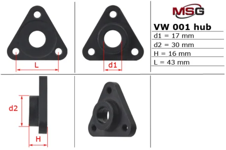 Маточина насоса ГПК LIFAN 520 06-15; SKODA SUPERB I (3U4) 01-08; JAGUAR XJ (X351) 12- MSG VW001HUB