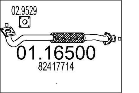 Труба вихлопного газу MTS 0116500