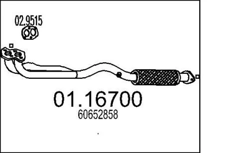 Труба вихлопного газу MTS 0116700
