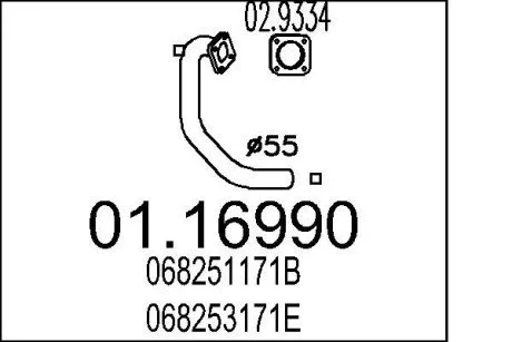 Труба вихлопного газу MTS 0116990