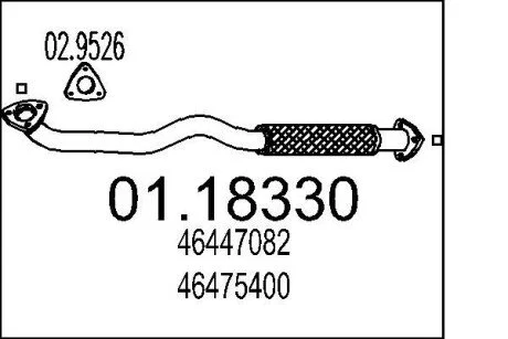 Труба вихлопного газу MTS 0118330