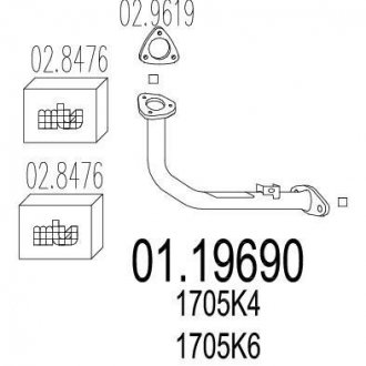 Труба вихлопного газу MTS 0119690