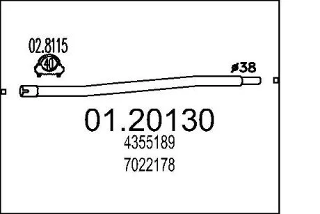 Труба вихлопного газу MTS 0120130