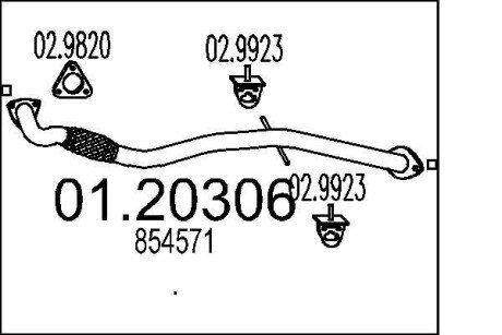 Rura pocz. OPEL ASTRA J 1.6 MTS 0120306