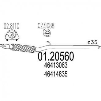Труба вихлопного газу MTS 0120560