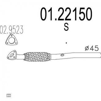 Труба вихлопного газу MTS 0122150