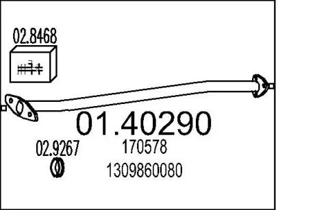 Труба вихлопного газу MTS 0140290