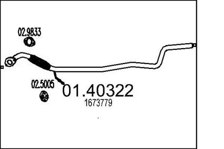 Труба вихлопного газу MTS 0140322