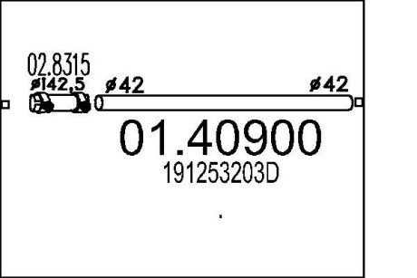 Труба вихлопного газу MTS 0140900