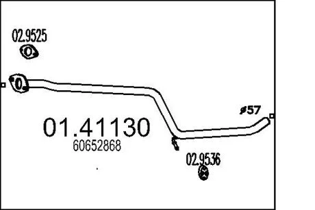 Труба вихлопного газу MTS 0141130