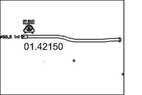 Труба вихлопного газу MTS 0142150