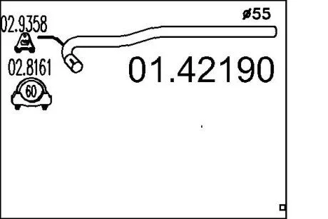 Труба вихлопного газу MTS 0142190