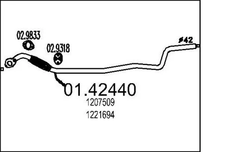 Труба вихлопного газу MTS 0142440