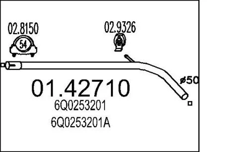 Труба вихлопного газу MTS 0142710