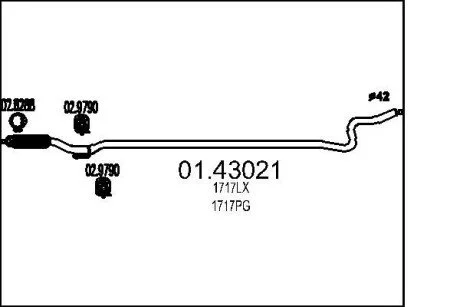 Труба вихлопного газу MTS 0143021