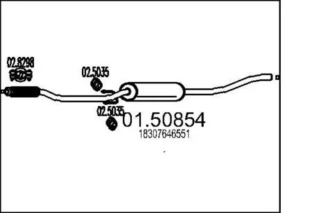 Фото 1 - глушник системи випуску (середній) MTS 0150854 Глушник системи випуску (середній) MTS 0150854 (фото 1)