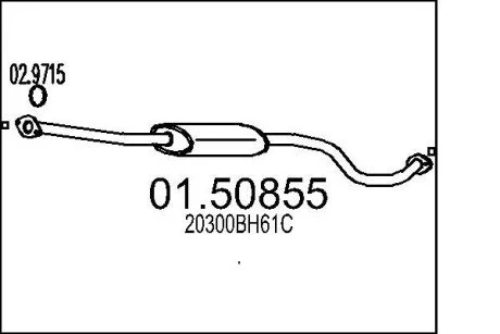 Глушник системи випуску (середній) MTS 0150855
