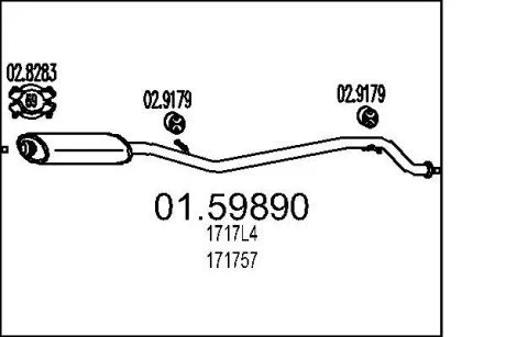 Глушник системи випуску (середній) MTS 01.59890