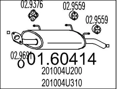 Глушник вихлопних газів (кінцевий) MTS 0160414