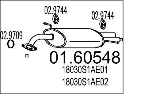 Глушник вихлопних газів (кінцевий) MTS 0160548