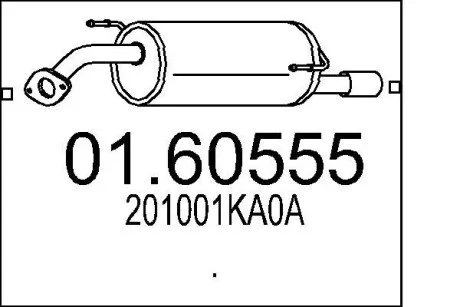 Труба вихлопна koсc. NISSAN JUKE 1.6 2WD 10- MTS 0160555