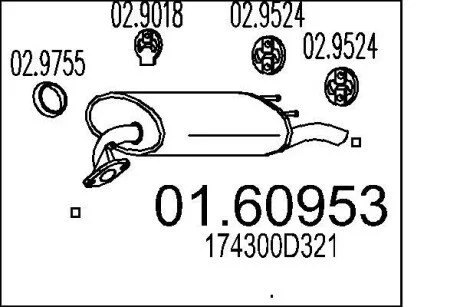 Глушник вихлопних газів (кінцевий) MTS 0160953