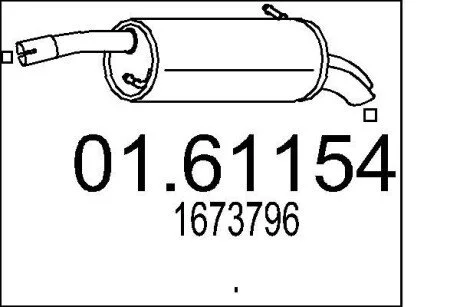 Труба вихлопна koсc. FIESTA 1.6 16V.. MTS 0161154