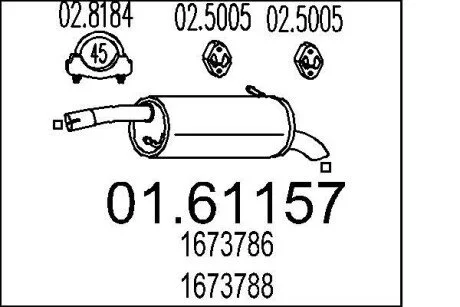 Труба вихлопна koсc. FIESTA 1.6 TDCI 08- MTS 0161157
