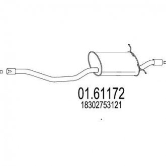 Глушник вихлопних газів (кінцевий) MTS 0161172