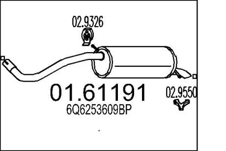 Глушник вихлопних газів (кінцевий) MTS 0161191