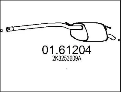 Труба вихлопна koсc. CADDY III 1.9.. MTS 0161204