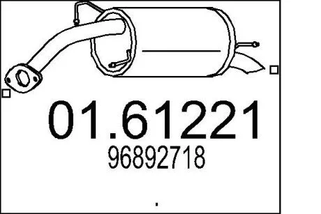Труба вихлопна koсc. AVEO 1.4.. MTS 0161221