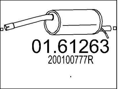 Труба вихлопна koсc. DUSTER 1.6I 16V 2.. MTS 0161263
