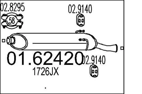 Глушник вихлопних газів (кінцевий) MTS 0162420