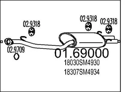 Глушник вихлопних газів (кінцевий) MTS 0169000