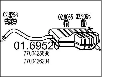 Глушник вихлопних газів (кінцевий) MTS 0169520