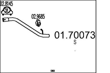 Труба вихлопного газу MTS 0170073