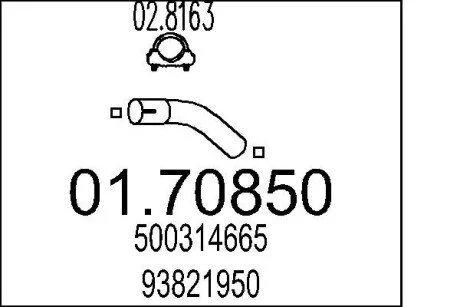 Труба вихлопного газу MTS 0170850