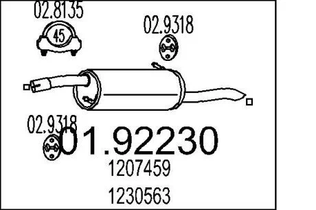 Глушник вихлопних газів (кінцевий) MTS 0192230